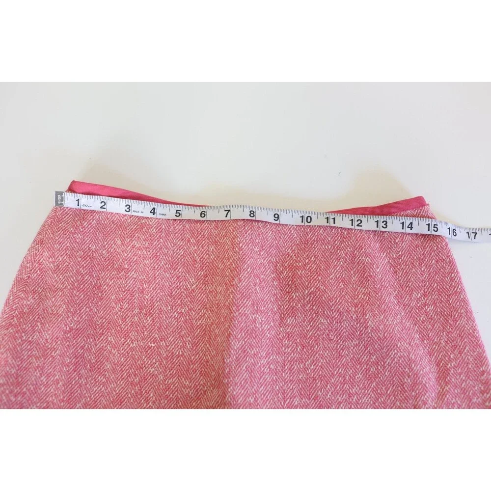 NWT Ann Taylor Pink Tweed Wool Blend Pencil A Line Skirt Preppy Coquette 8